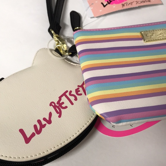 Betsey Johnson Wristlet Cat Rainbow wallet NWT - Picture 3 of 9